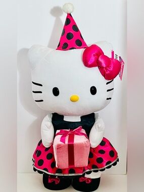 NWT JUMBO HELLO KITTY BIRTHDAY GREETER 24" PLUSH